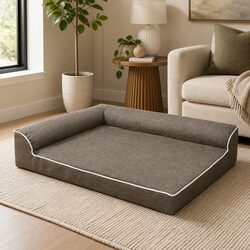 Pet Bed XXL Dimensions 122cm x 89cm with Orthopedic Foam and Bolster