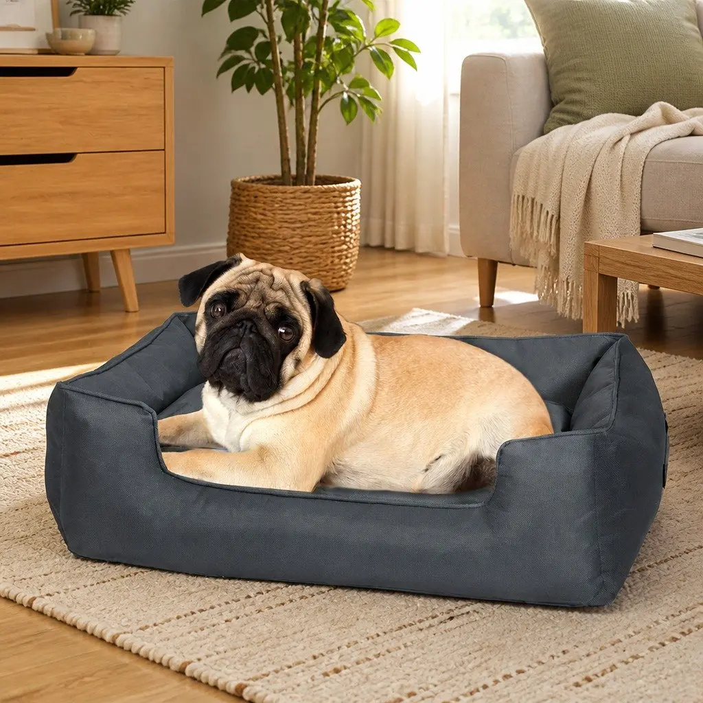 Waterproof Pet Dog Bed Calming Orthopedic Sleeping Mat with Handles Oxford