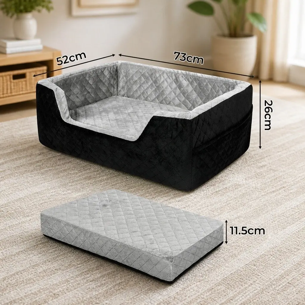 Dog Car Booster Seat with Safety Strap Pet Travel Bed Cushion Portable Protector