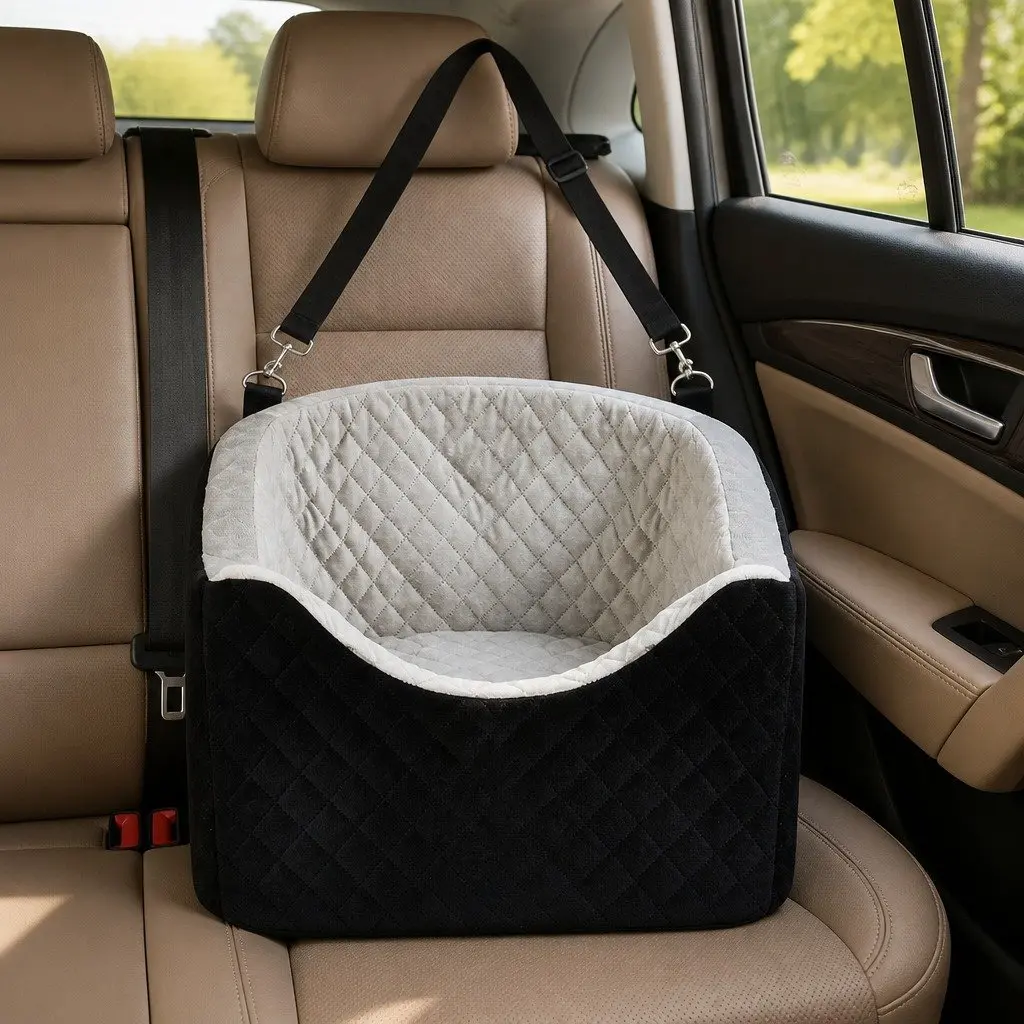 Dog Car Booster Seat for Travel Black 47cm x 47cm x 40cm