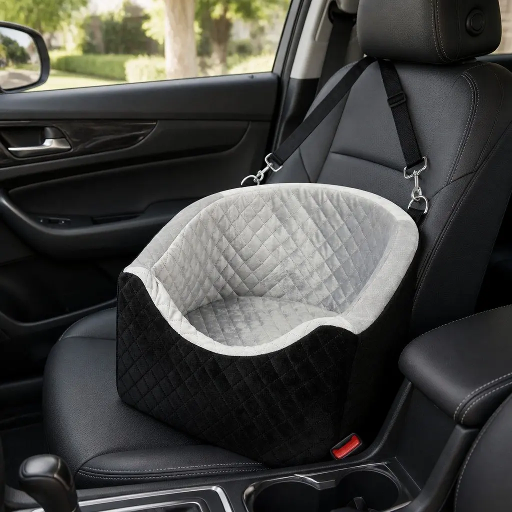 Dog Car Booster Seat for Travel Black 47cm x 47cm x 40cm