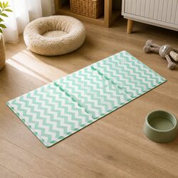 Pet Cooling Mat Large Green Textured Foldable Portable No-Fill Dog Cat Summer