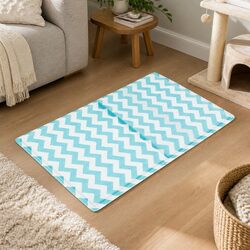 Pet Cooling Mat M Blue Textured Surface Foldable Portable Pressure-Resistant