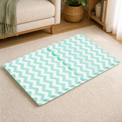 Pet Cooling Mat M Green Textured Foldable Portable No-Fill Pressure-Resistant