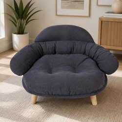 XL Grey Elevated Pet Sofa Bed with Removable Cover