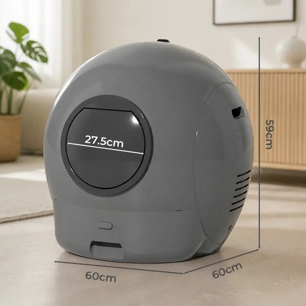 Automatic Self-Cleaning Cat Litter Box Large Wi-Fi App Control Smart Grey