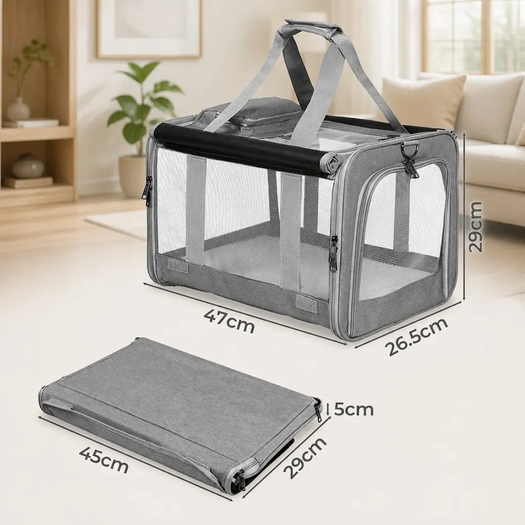 Pet Soft Carrier Bag M Size Portable Dog Cat Travel Crate Foldable Shoulder