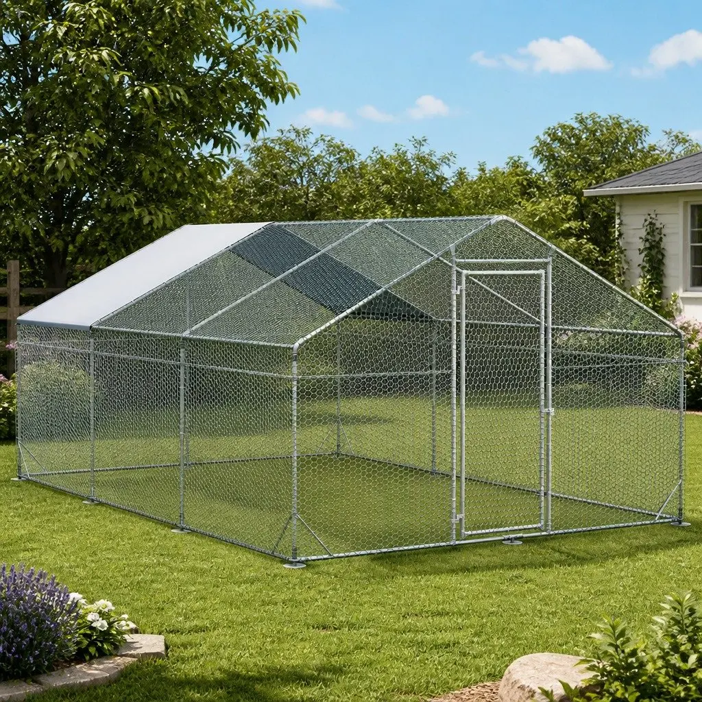 Large Poultry Enclosure Metal Coop 600x300x194cm