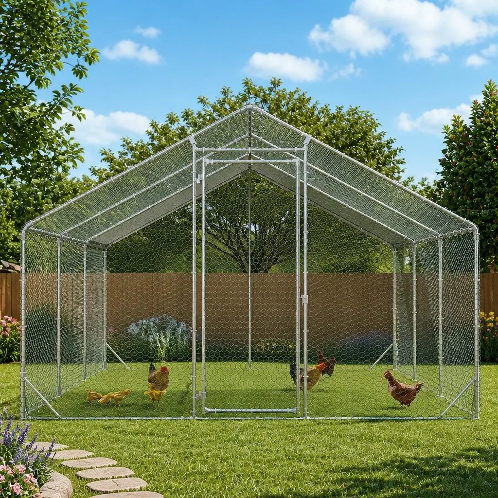 Large Metal Chicken Coop Cage for Poultry 600x300x194cm