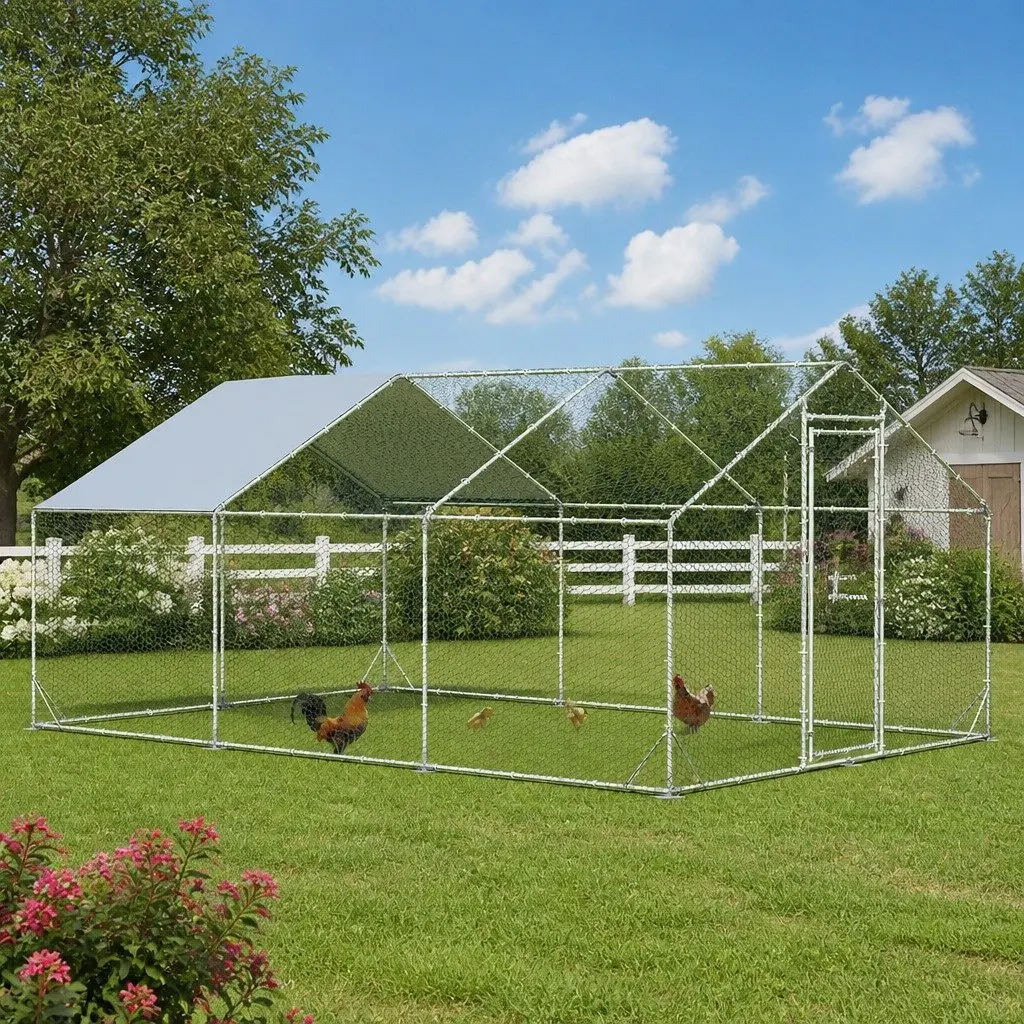 Large Metal Chicken Coop Cage for Poultry 600x300x194cm