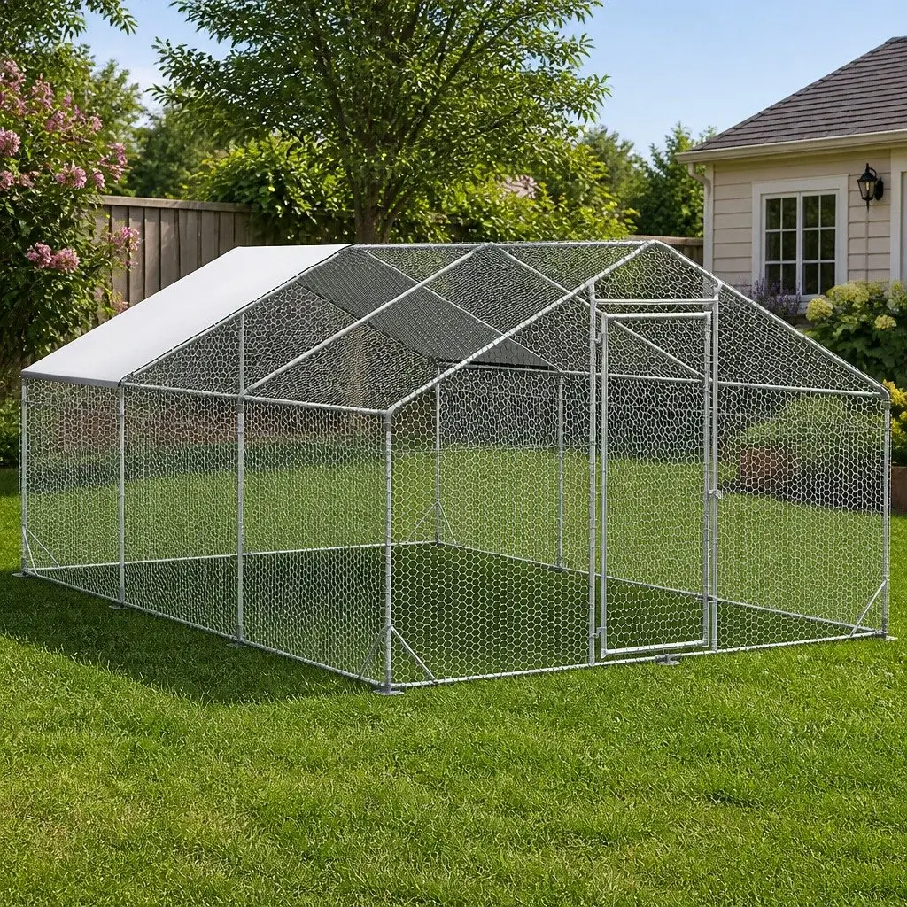 Large Metal Chicken Coop Cage for Poultry 600x300x194cm