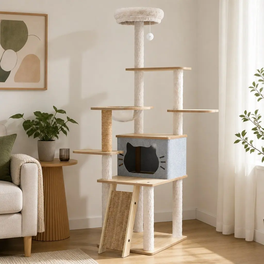 Cat Tree Tower for Cats 160cm Large Multi-Level Condo House Scratching Post Climbing