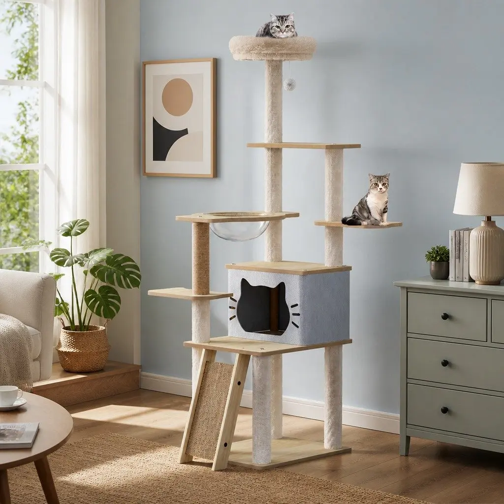 Cat Tree Tower for Cats 160cm Large Multi-Level Condo House Scratching Post Climbing