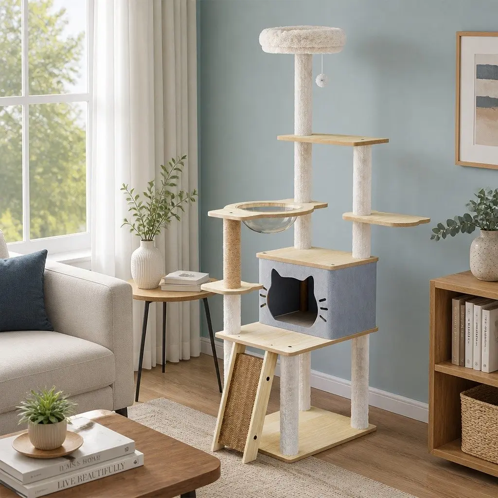 Cat Tree Tower for Cats 160cm Large Multi-Level Condo House Scratching Post Climbing