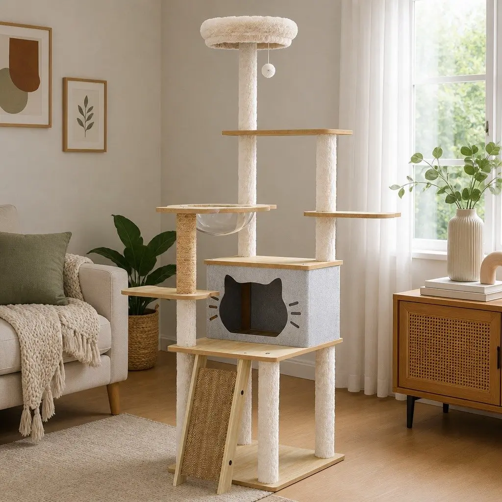 Cat Tree Tower for Cats 160cm Large Multi-Level Condo House Scratching Post Climbing