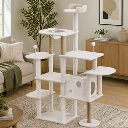 Cat Tree Tower Large Scratcher Condo House 172cm Multi-Level Climbing Platform