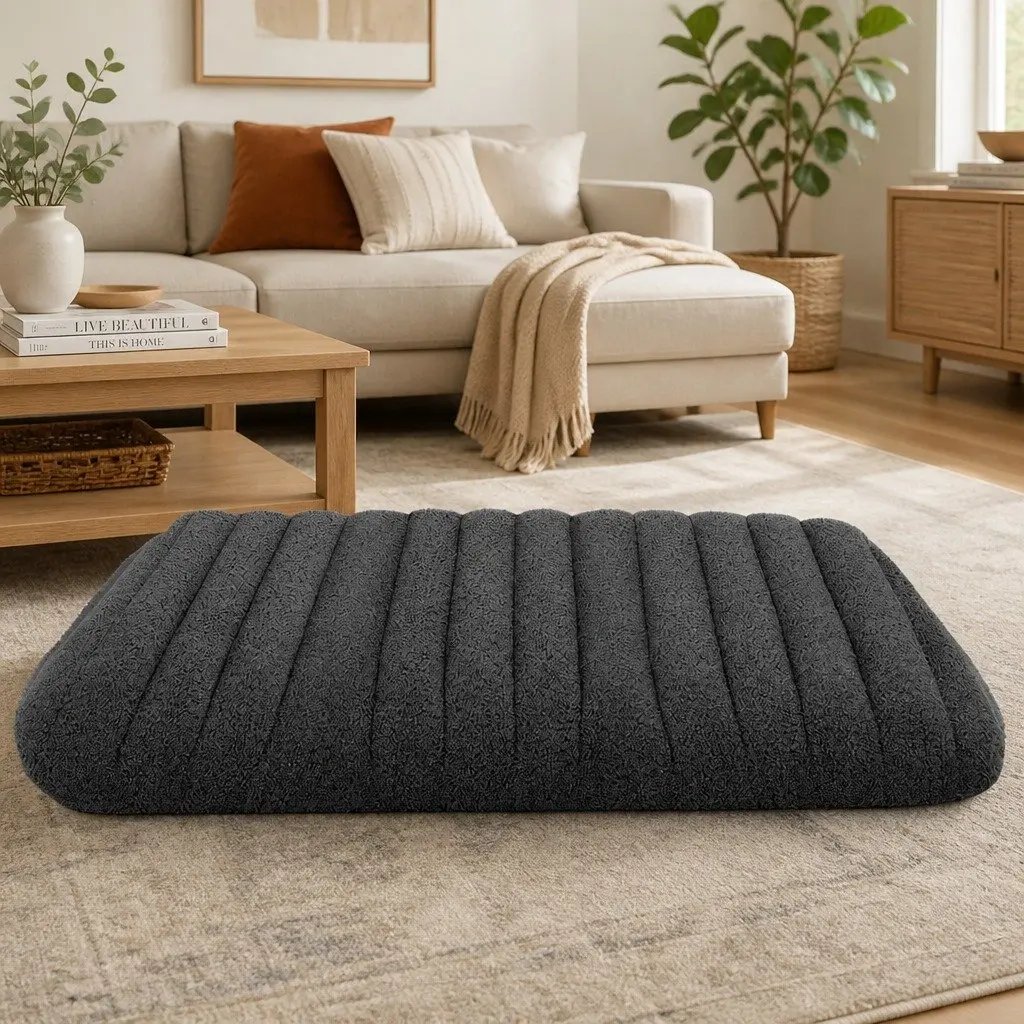 Orthopedic Dog Bed Large L Size Removable Washable Cover Sherpa Plush Grey Pet