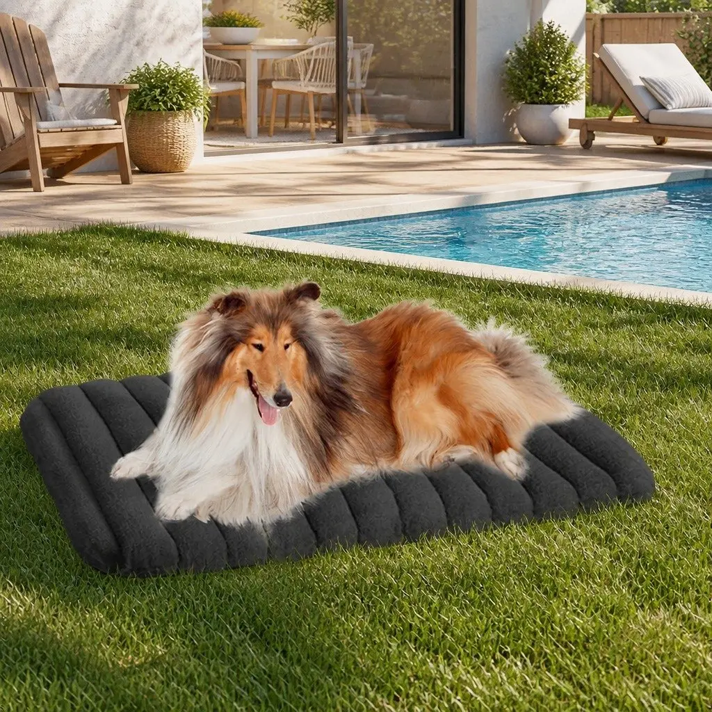 Orthopedic Dog Bed Large L Size Removable Washable Cover Sherpa Plush Grey Pet