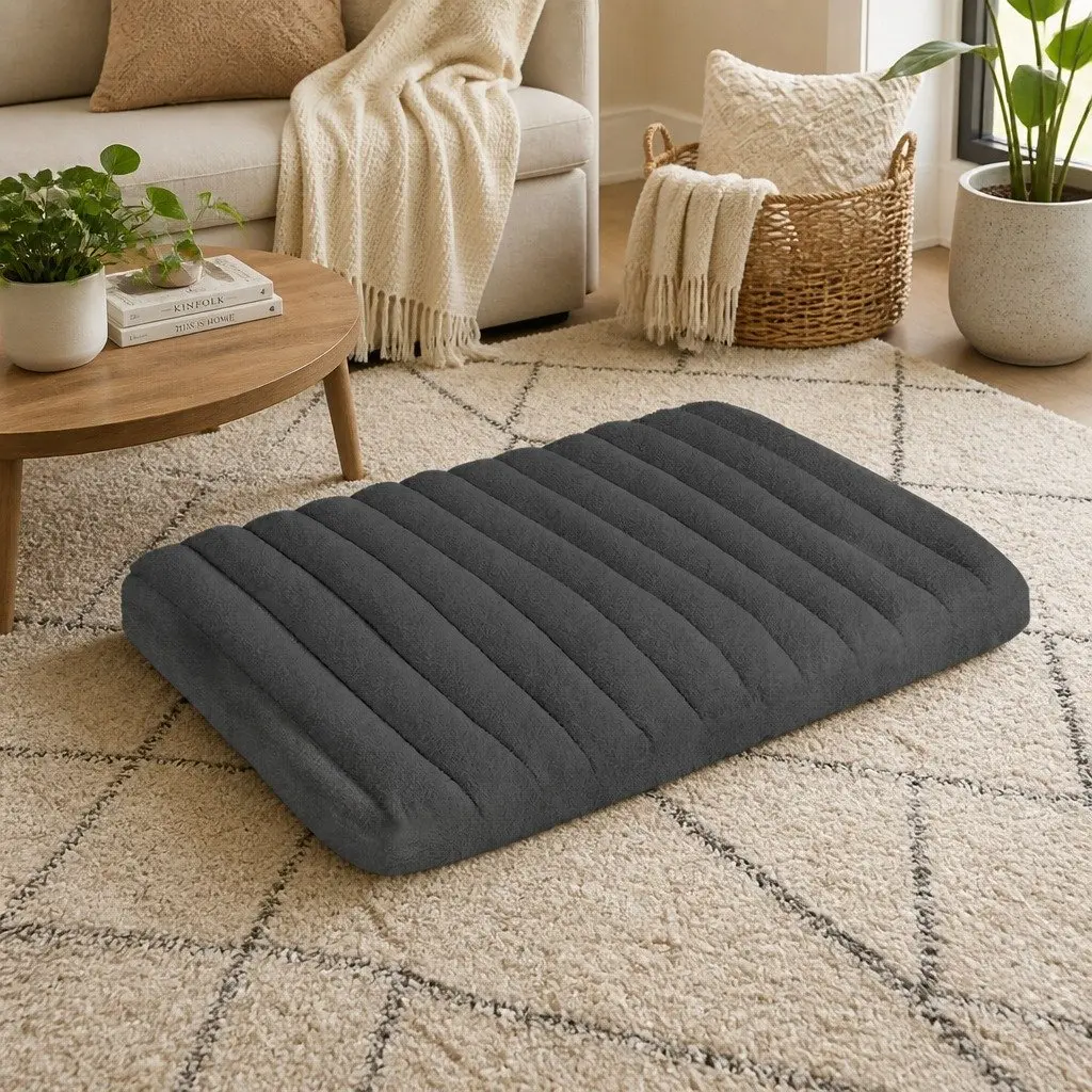 Orthopedic Dog Bed Large L Size Removable Washable Cover Sherpa Plush Grey Pet
