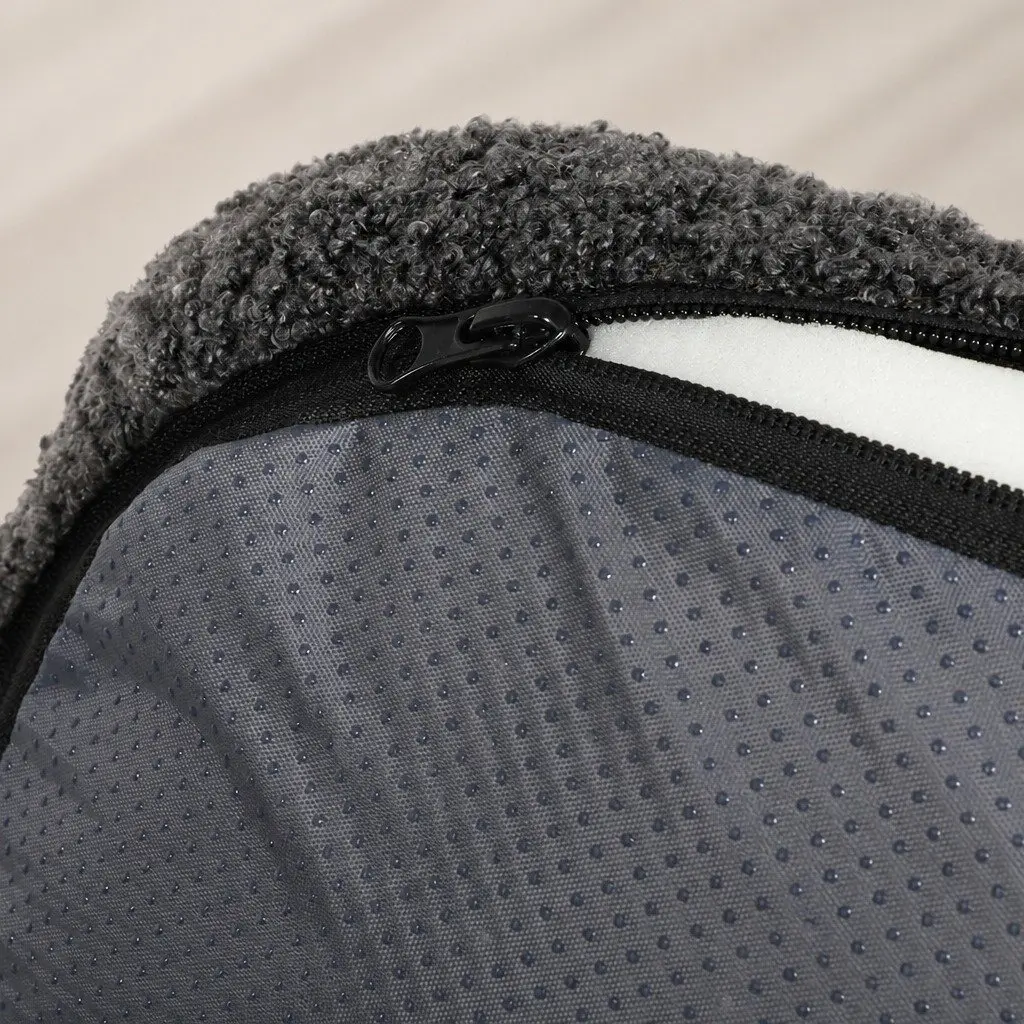 Orthopedic Dog Bed M Size Dual Layer Foam Removable Washable Cover Grey Pet