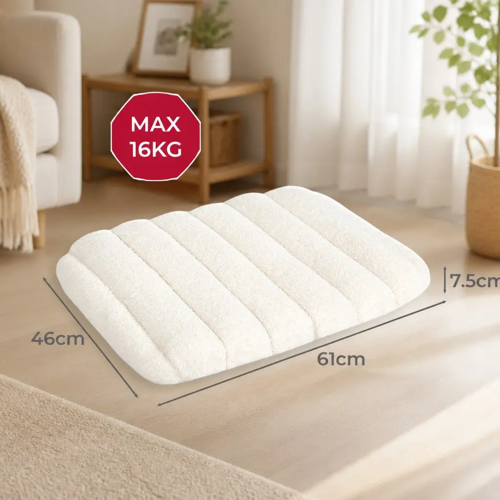 Orthopedic Dog Bed Small Size Sherpa Plush Removable Washable Cover White Pet