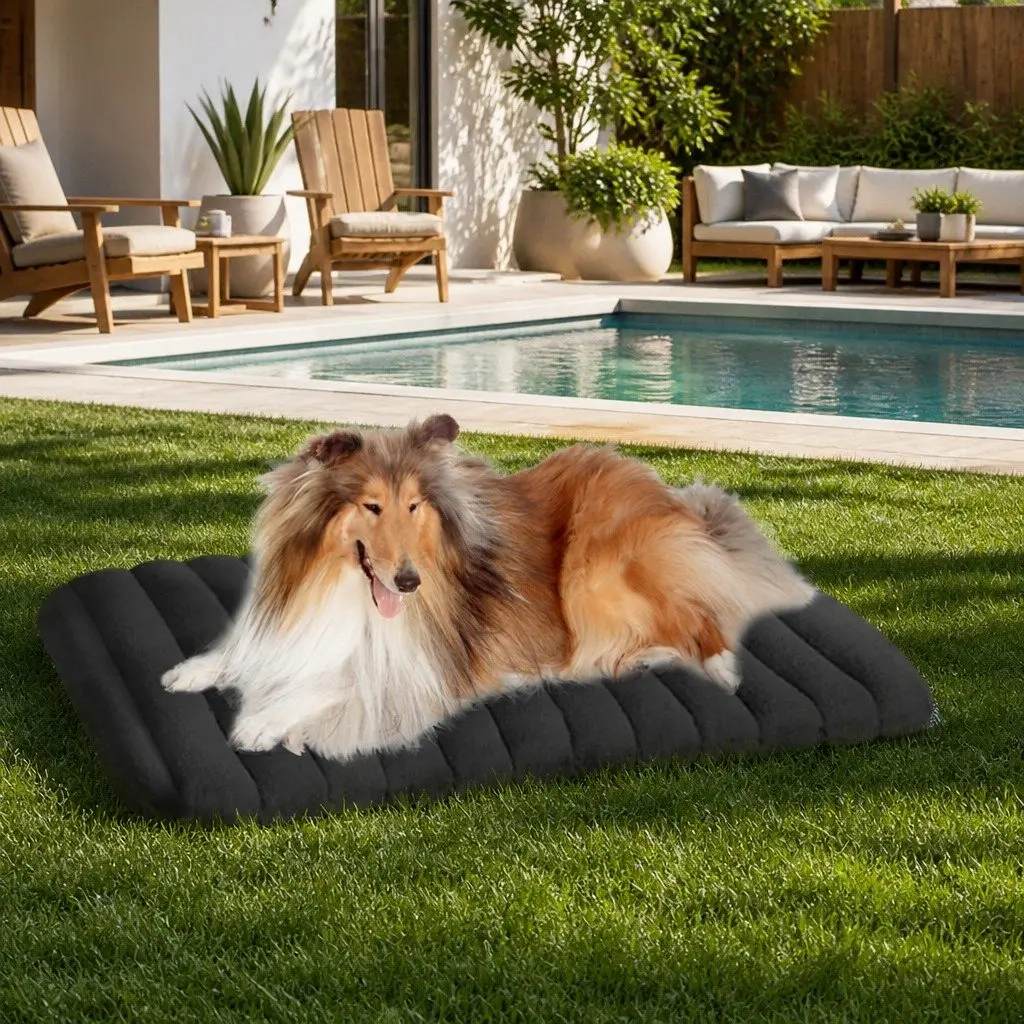 XL Orthopedic Dog Bed for Indoor and Outdoor Use 113cm x 82cm x 8cm Waterproof Non-Slip Base Removable Washable Cover