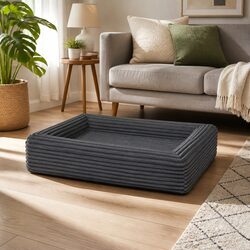 Orthopedic Dog Bed L Size: 91cm x 68cm x 16.5cm, Grey