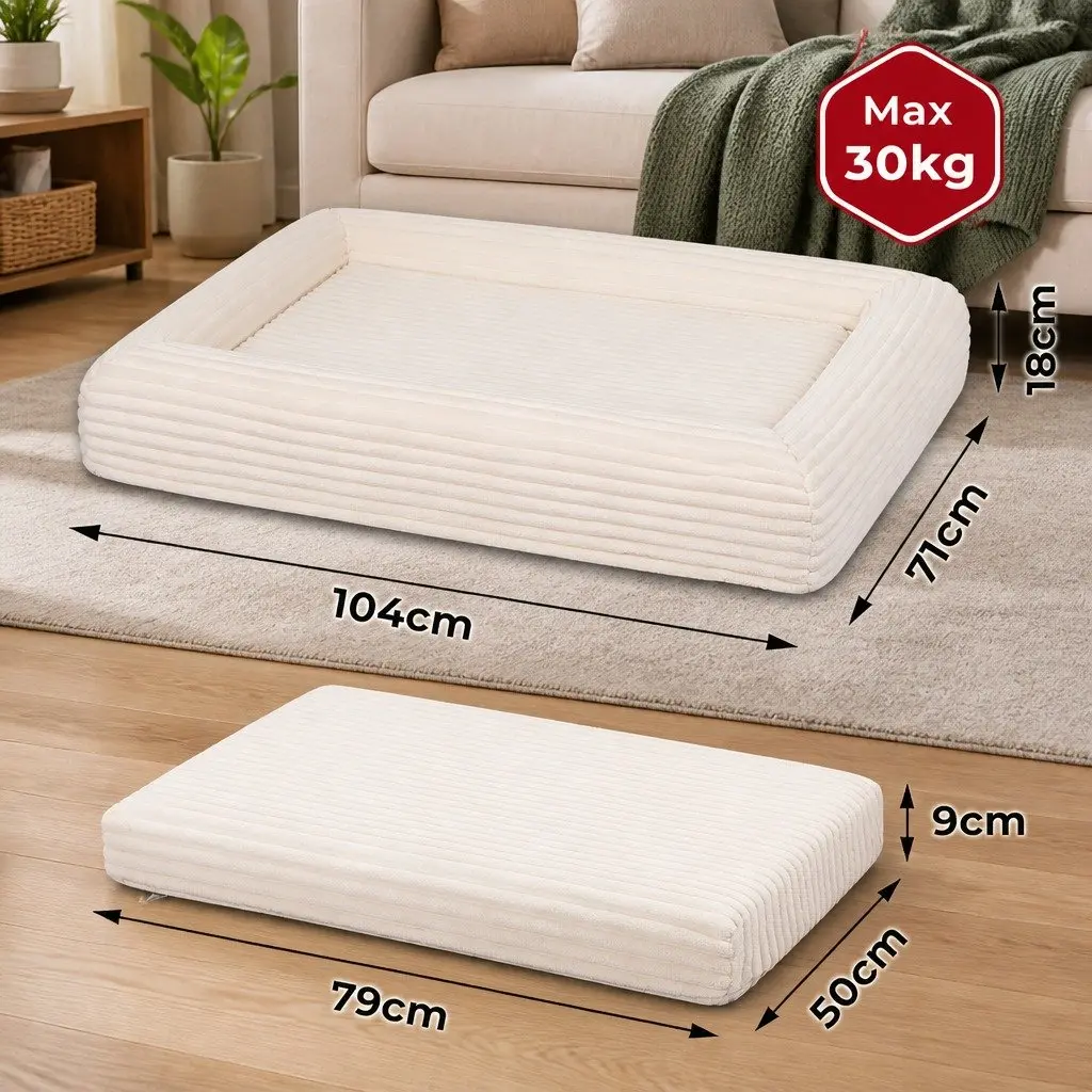 Orthopedic Dog Bed XL Egg Crate Foam Pet Sleeping Mat Removable Washable Cover