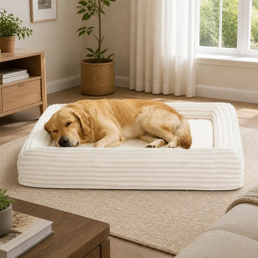 Orthopedic Dog Bed XL Egg Crate Foam Pet Sleeping Mat Removable Washable Cover