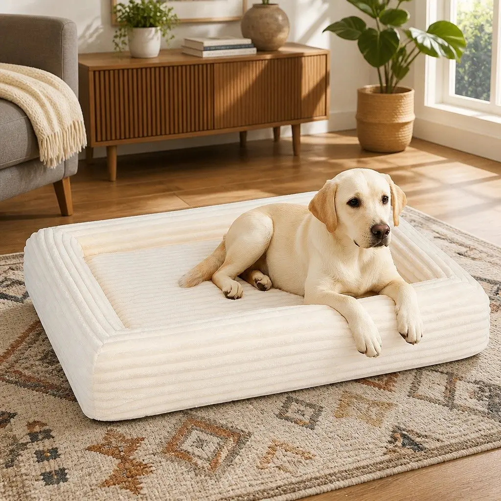 Orthopedic Dog Bed XL Egg Crate Foam Pet Sleeping Mat Removable Washable Cover