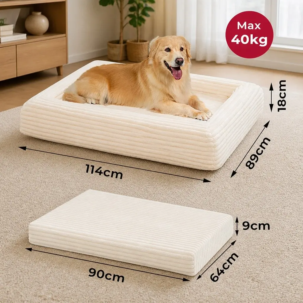 Orthopedic Dog Bed XXL for Comfort and Joint Support with Egg Crate Foam and Removable Corduroy Cover