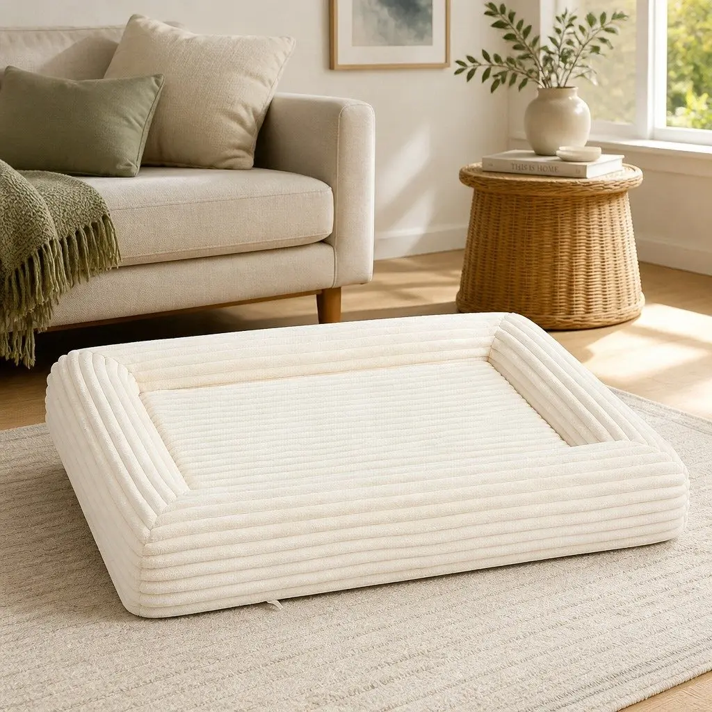 Orthopedic Dog Bed XXL for Comfort and Joint Support with Egg Crate Foam and Removable Corduroy Cover