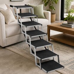 Pet Ramp Foldable Dog Stairs Car SUV Travel Step Adjustable Height Indoor