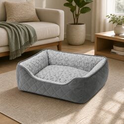 Large Orthopedic Dog Bed: Dimensions 76cm x 61cm x 23cm, Grey