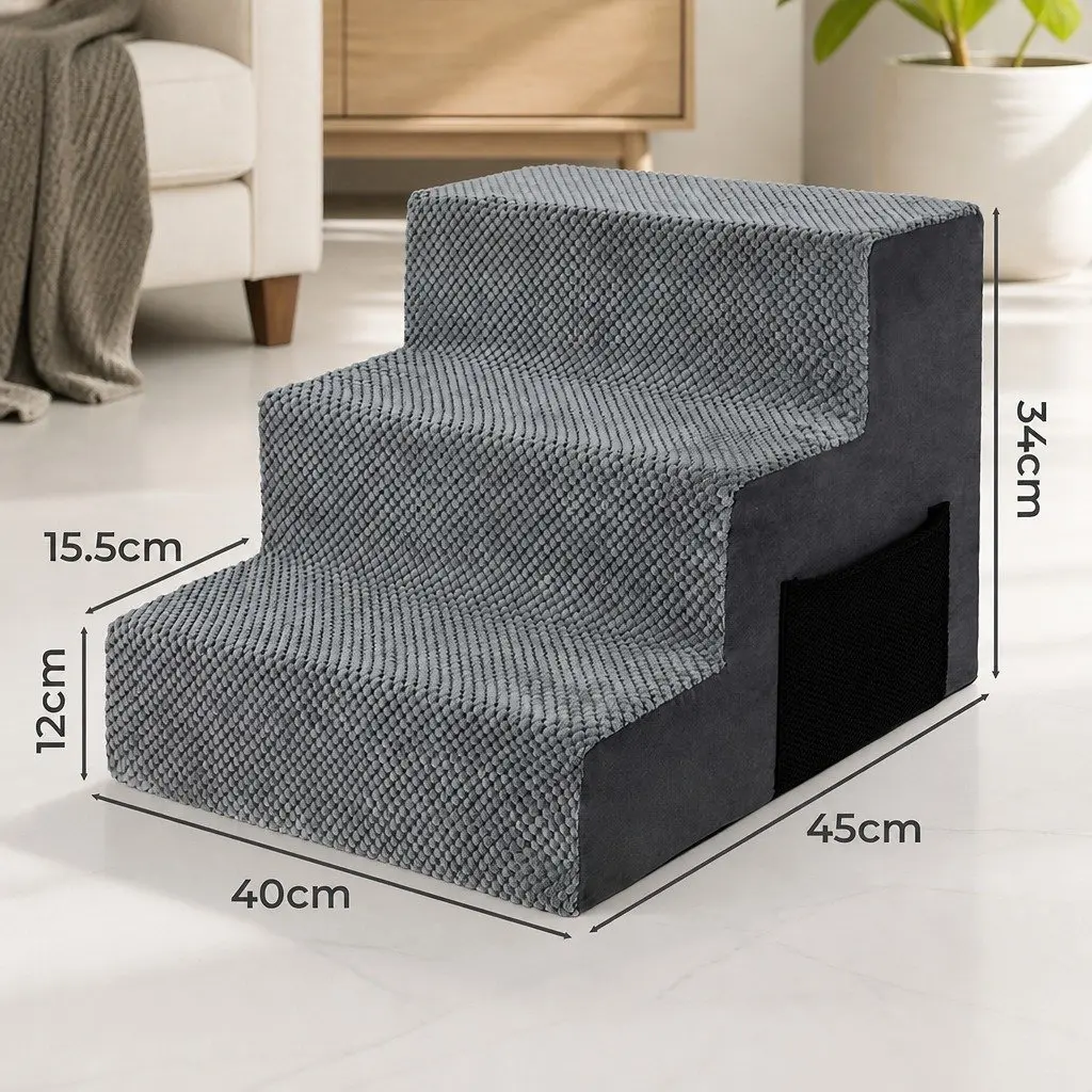 Pet Stairs for Small Dogs High Density Foam Non-Slip Portable Steps 45cm x 40cm x 34cm
