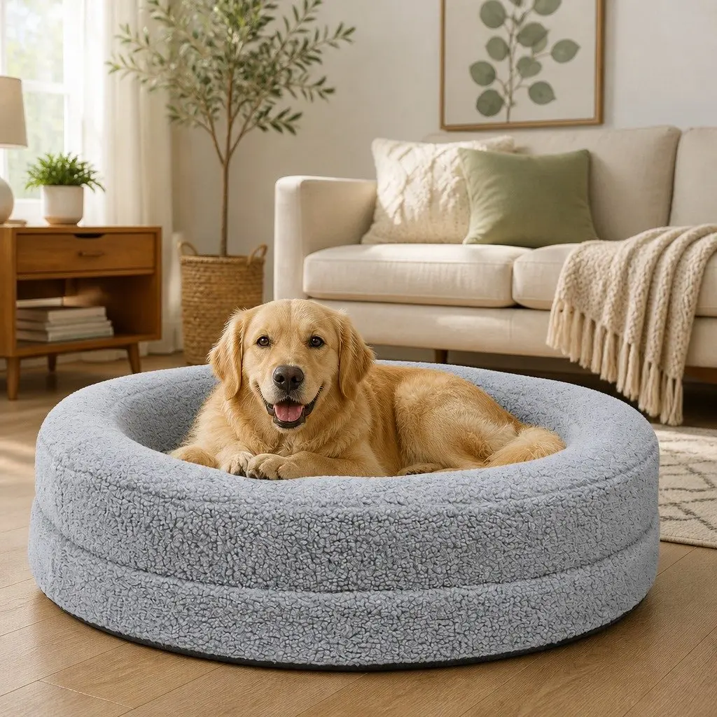 Orthopedic Memory Foam Dog Bed for Calming Nest Use 78cm x 78cm x 20cm