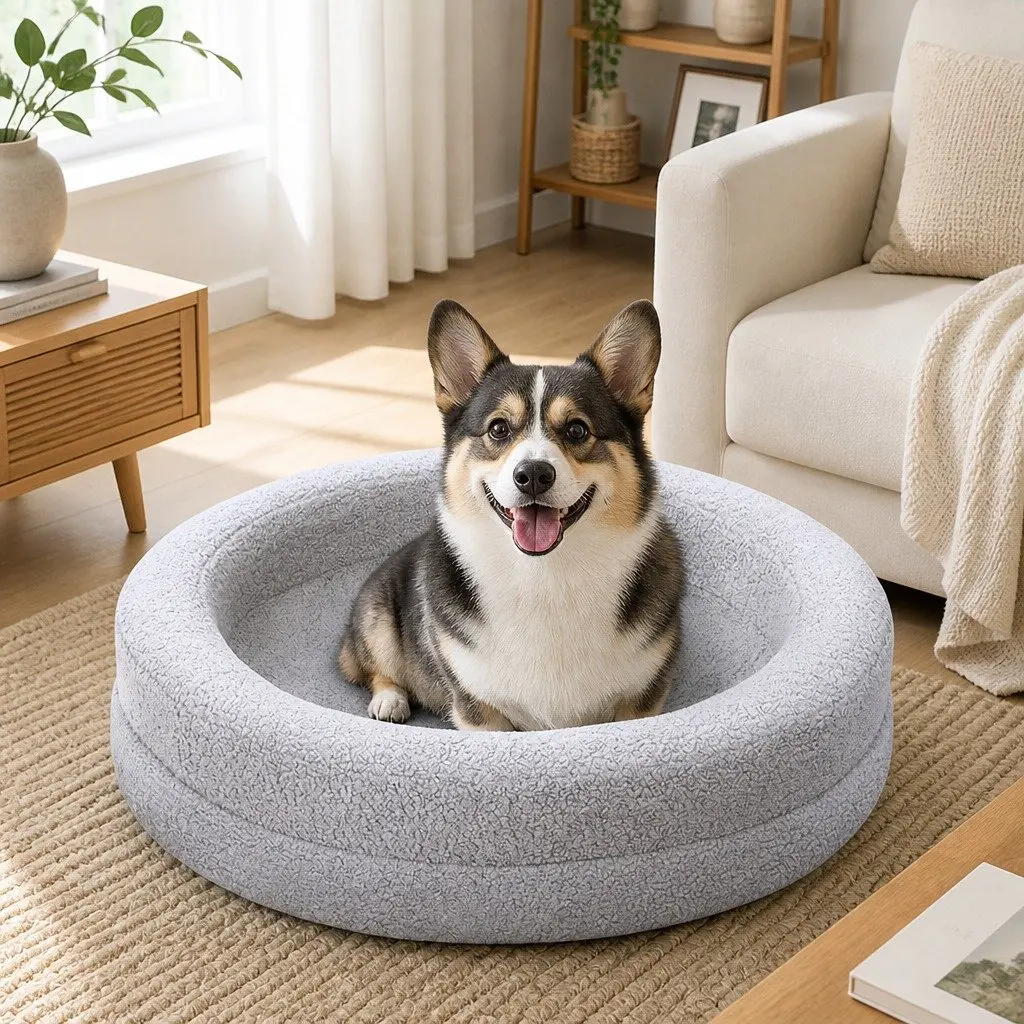 Orthopedic Memory Foam Dog Bed for Calming Nest Use 78cm x 78cm x 20cm