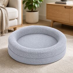 Orthopedic Dog Bed: 60cm x 60cm x 20cm, Light Grey
