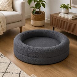 Orthopedic Memory Foam Pet Bed Waterproof Sherpa Dog Sofa Calming Bolster Nest