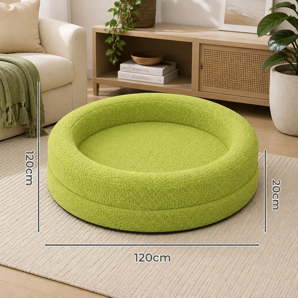 Orthopedic Memory Foam Dog Bed XX-Large Waterproof Calming Pet Sofa Sherpa 120cm x 120cm x 20cm