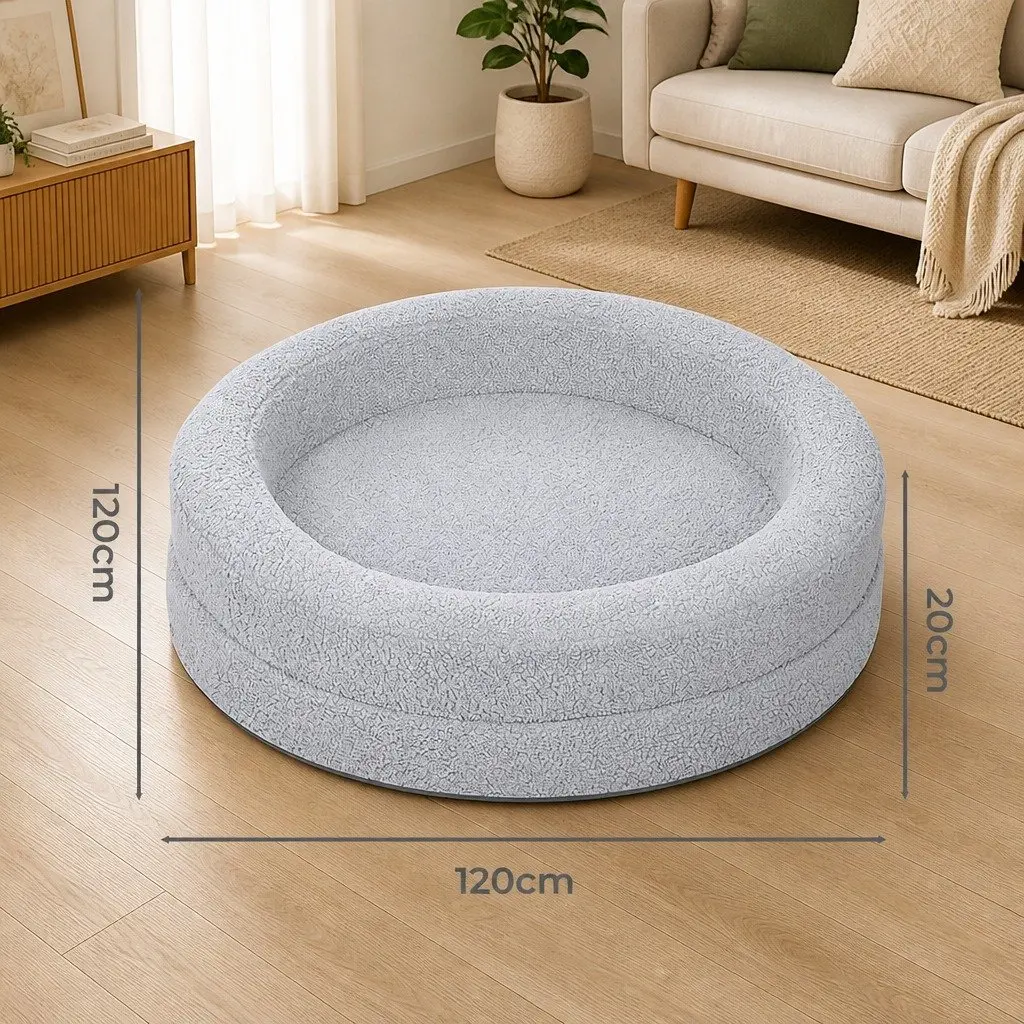 Orthopedic Memory Foam Dog Bed Waterproof Sherpa Calming Pet Sofa Bolstered Nest