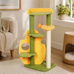 Cat Tree Dimensions: 48cm x 40cm x 100cm with Soft Plush Cover