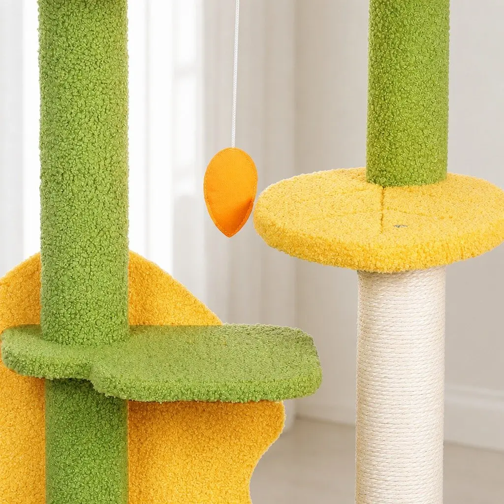 Cat Tree Kitten Furniture Condo Multi-Level Scratching Climbing Tower Playhouse