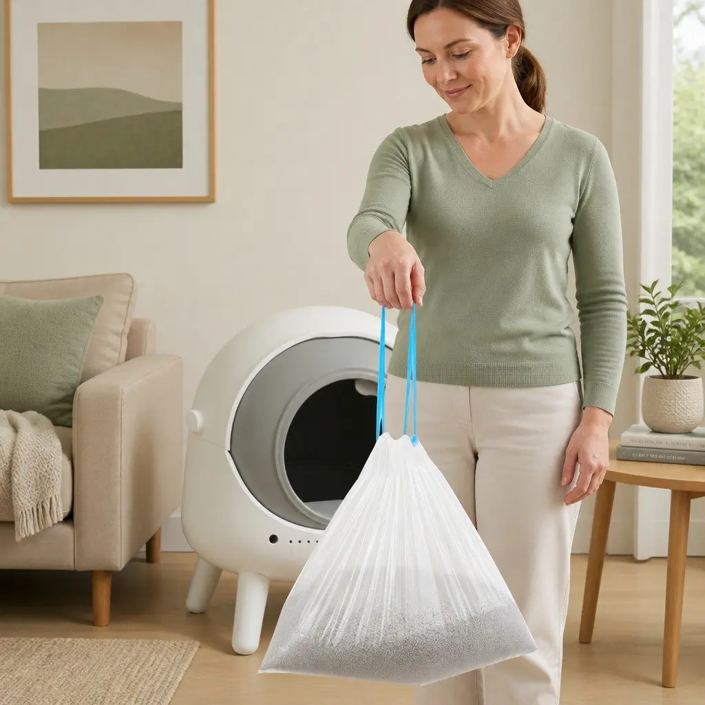 Waste Bag 6 Rolls 120Pcs Disposable Pet Litter Box Garbage Bags Tear Off
