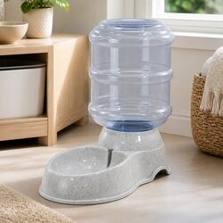 Automatic Pet Feeder Water Dispenser 3.5L Gravity Food Bowl Cat Dog Grey