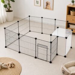 Pet Playpen 14 Panels Modular Enclosure Small Animals Hamster Rabbit Guinea Pig