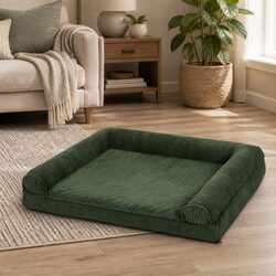 Dog Bed with Egg Crate Foam and Waterproof Lining, 60x50x15 cm