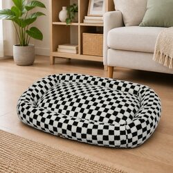 Checkered Dog Bed Dimensions: 120cm x 90cm x 11cm