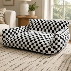 Pet Bed with Removable Cover - 120cm x 90cm Checkered