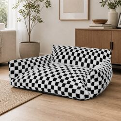 Dimensions: 130cm L x 100cm W Checkered Pet Bed